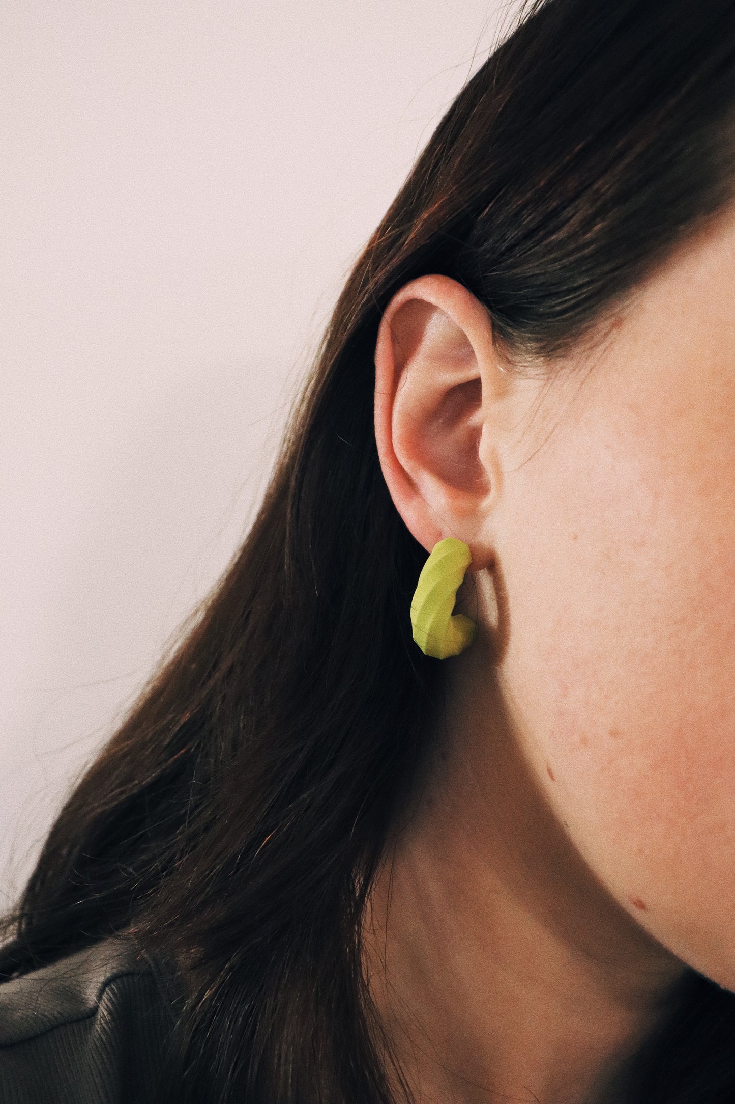 Green Chunky Hoops, Clay Hoops