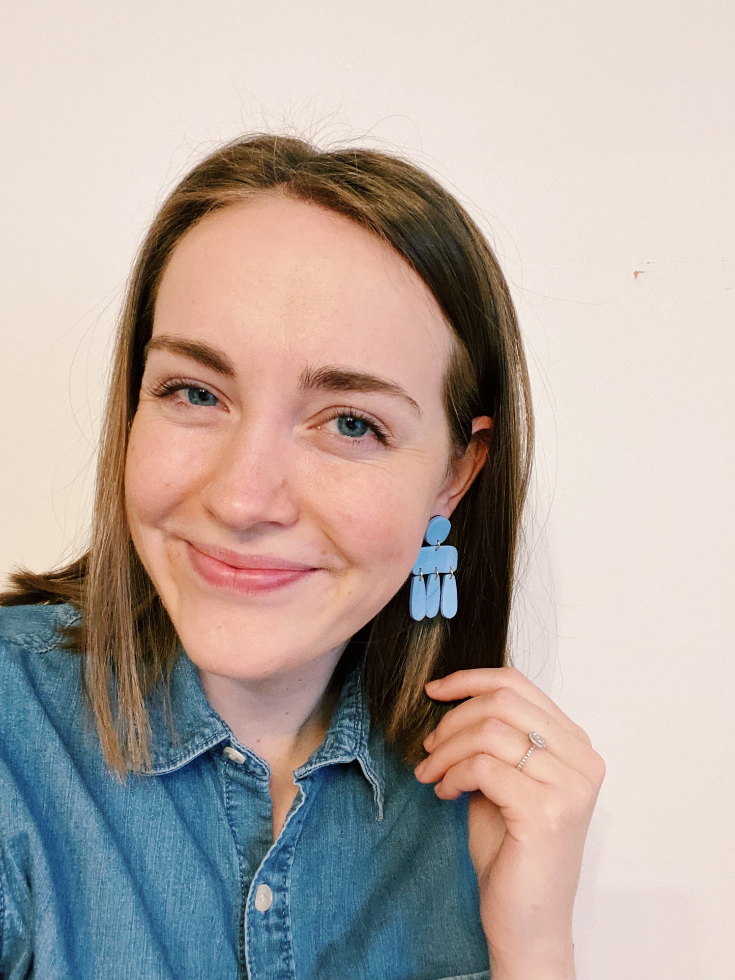 The Andie, Clay Earrings, Blue Clay Earrings, BOHO Clay Earrings