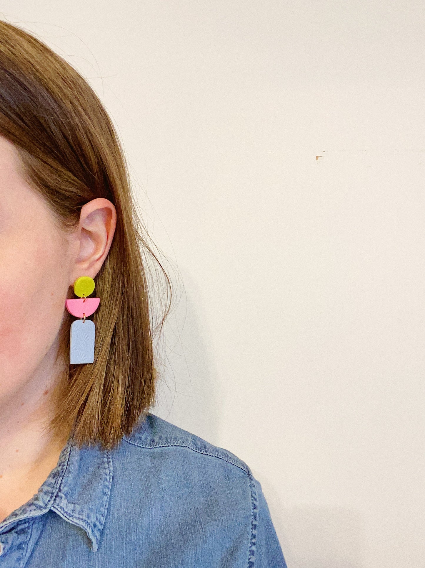 The Isla, Geometric Clay Earrings, Colorful Earrings