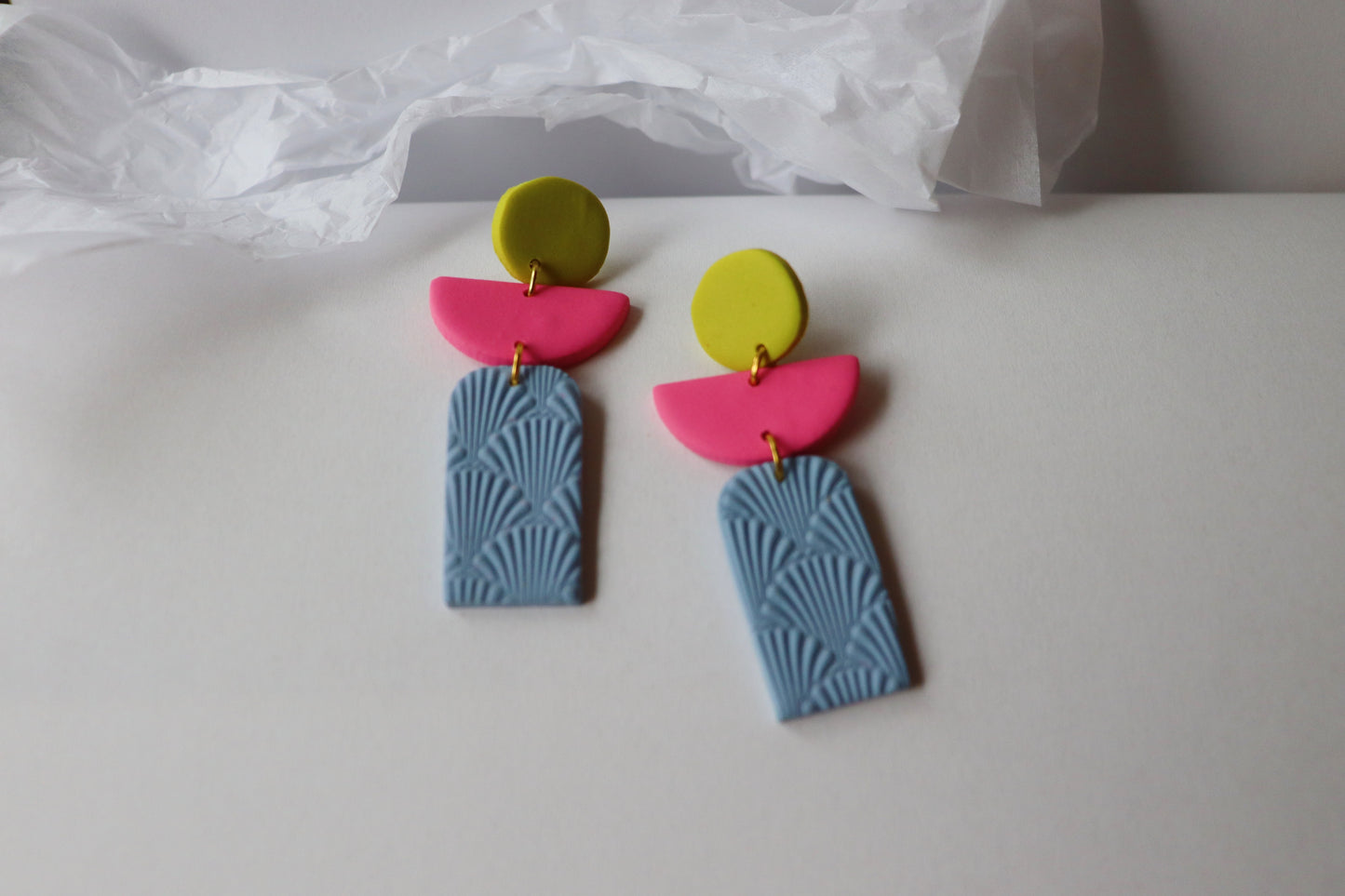 The Isla, Geometric Clay Earrings, Colorful Earrings