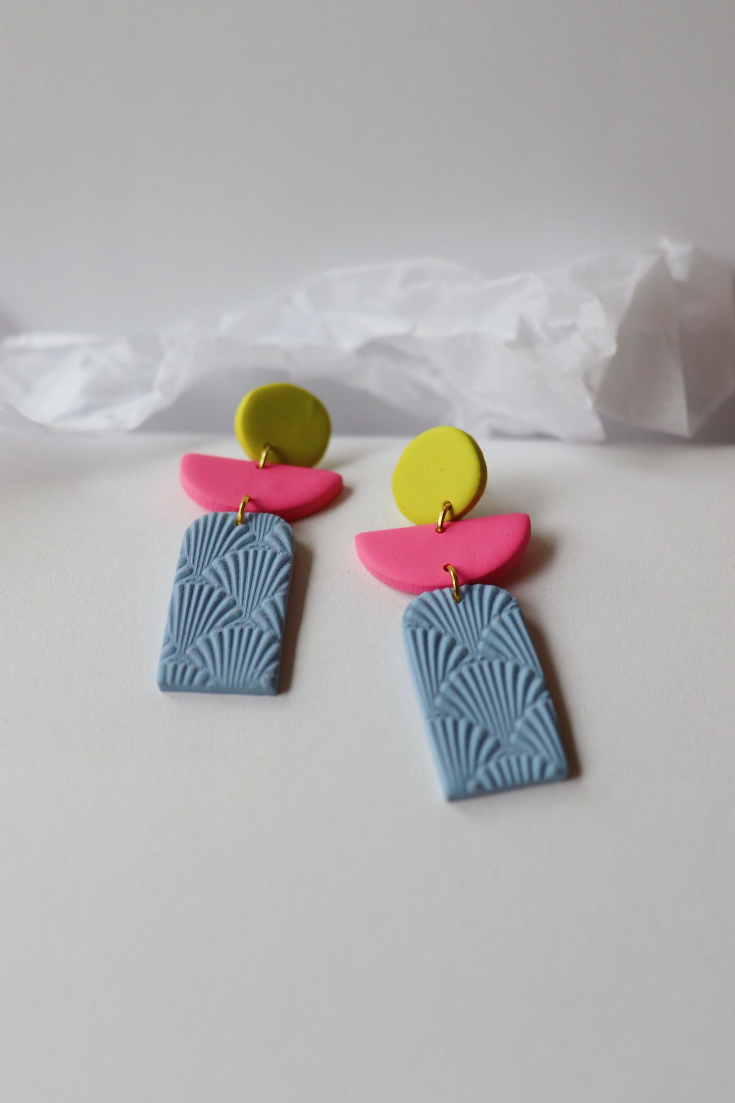 The Isla, Geometric Clay Earrings, Colorful Earrings