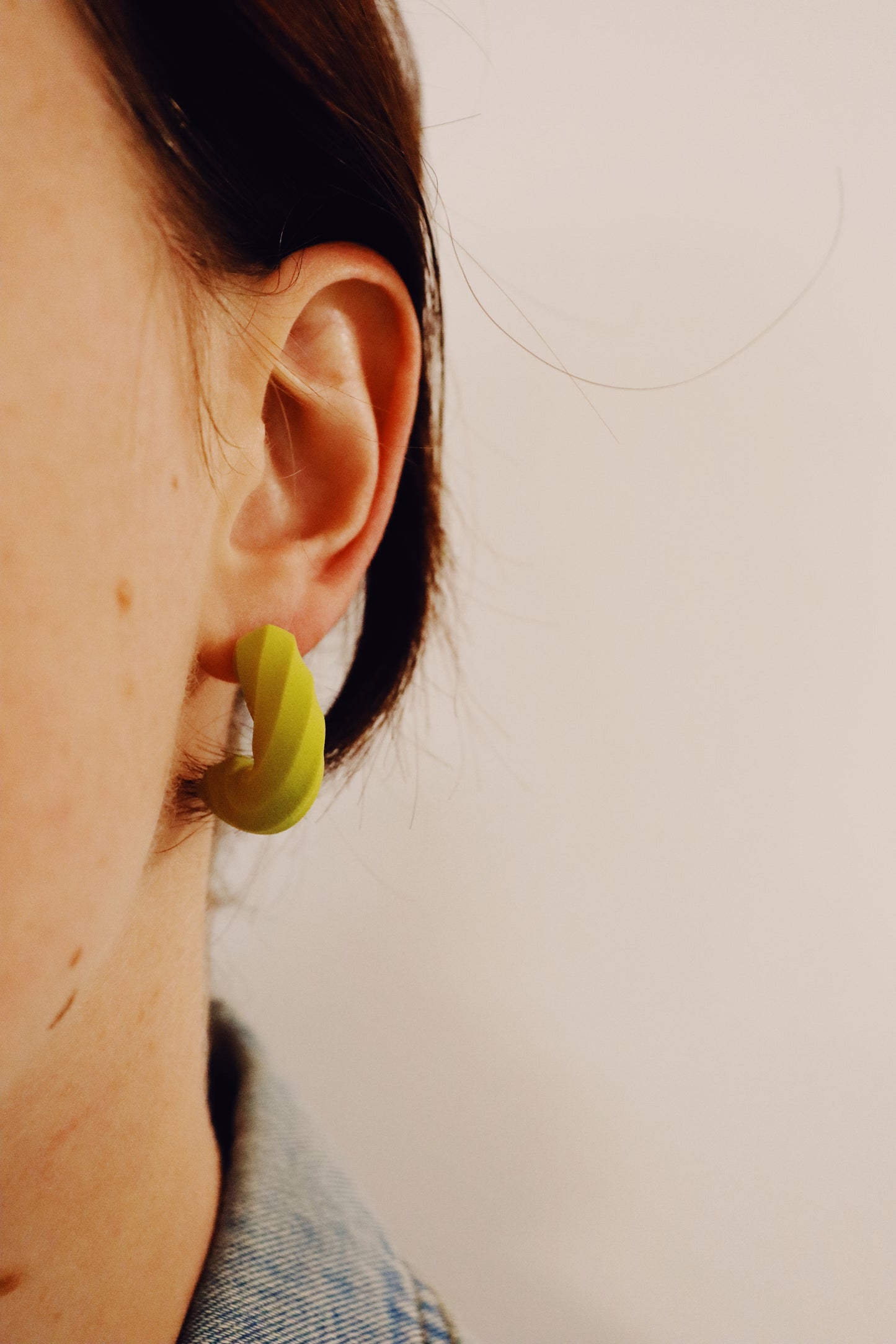 Green Chunky Hoops, Clay Hoops