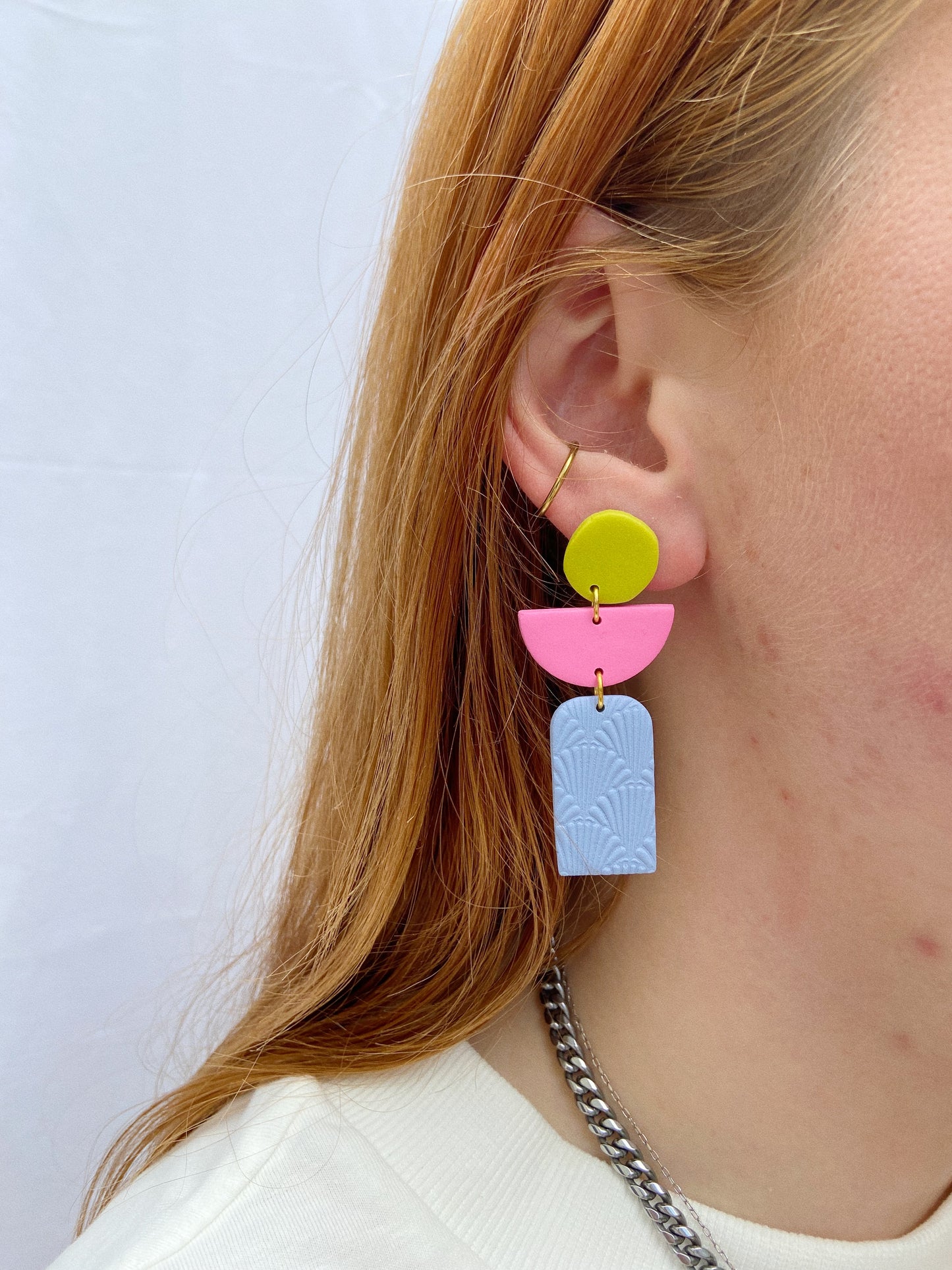 The Isla, Geometric Clay Earrings, Colorful Earrings