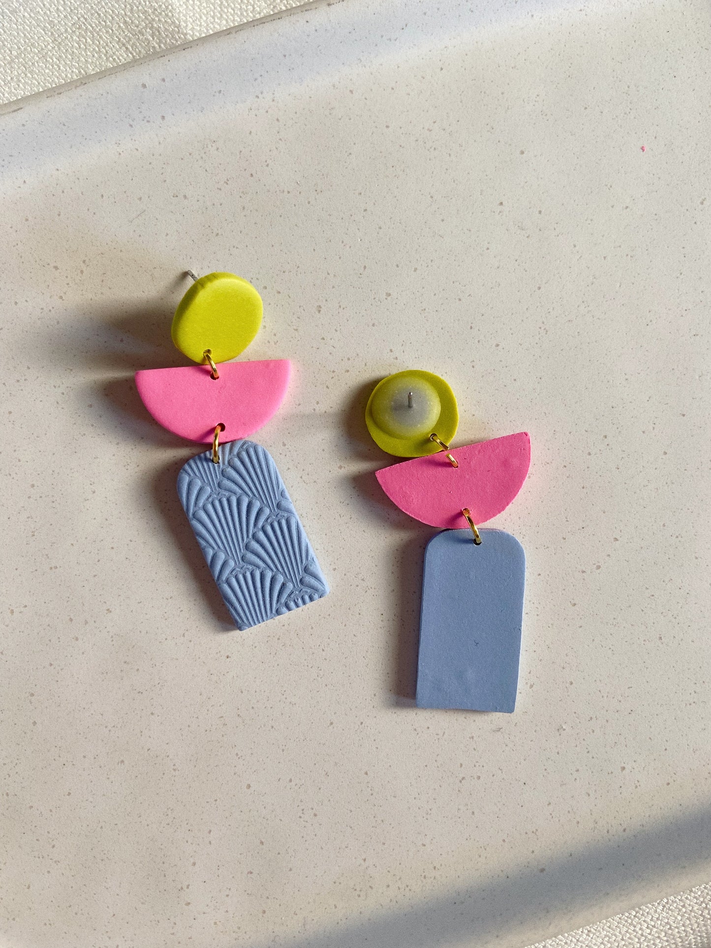 The Isla, Geometric Clay Earrings, Colorful Earrings