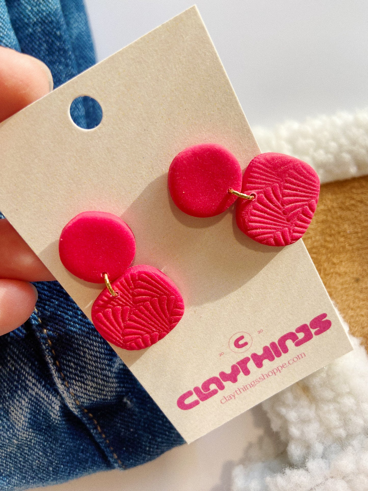 Organic Red Earrings