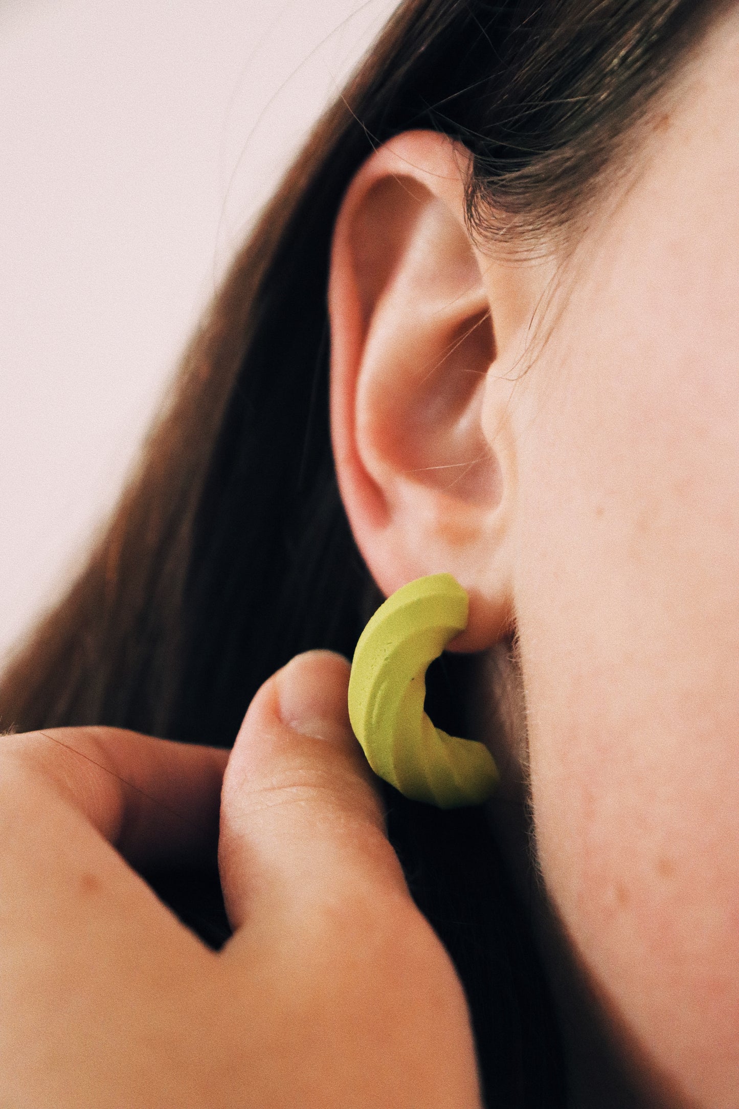 Green Chunky Hoops, Clay Hoops