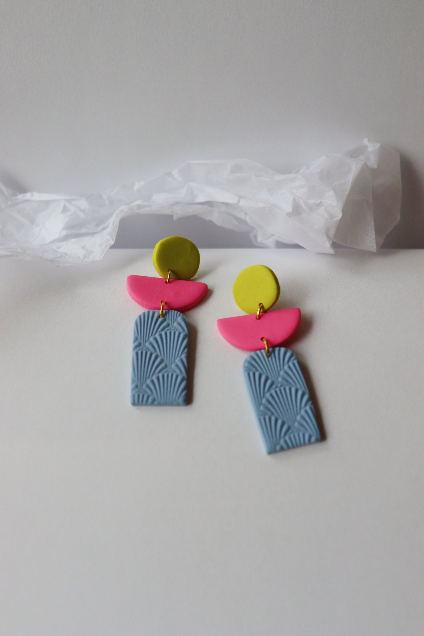 The Isla, Geometric Clay Earrings, Colorful Earrings