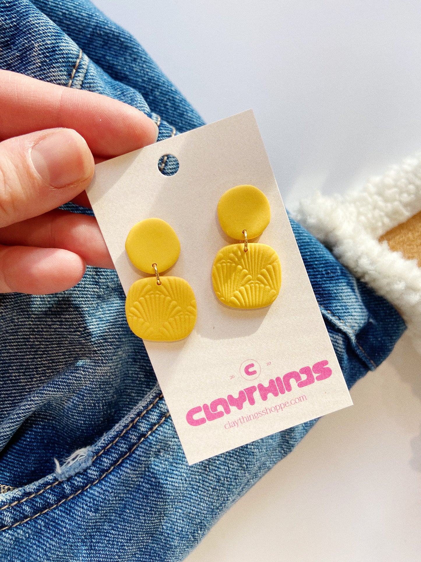 Organic Yellow Earrings