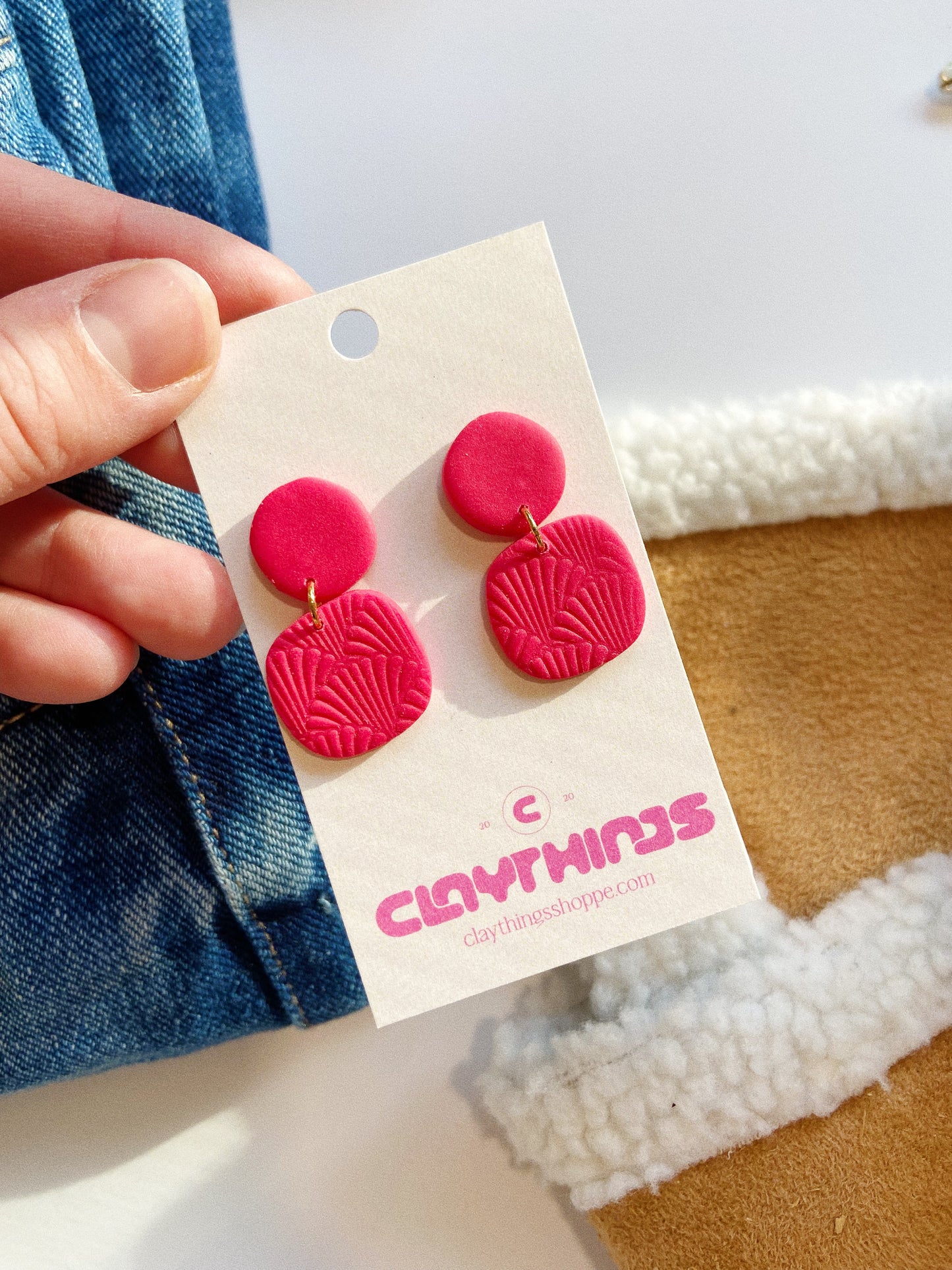 Organic Red Earrings