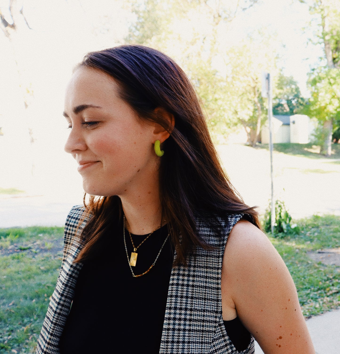 Green Chunky Hoops, Clay Hoops