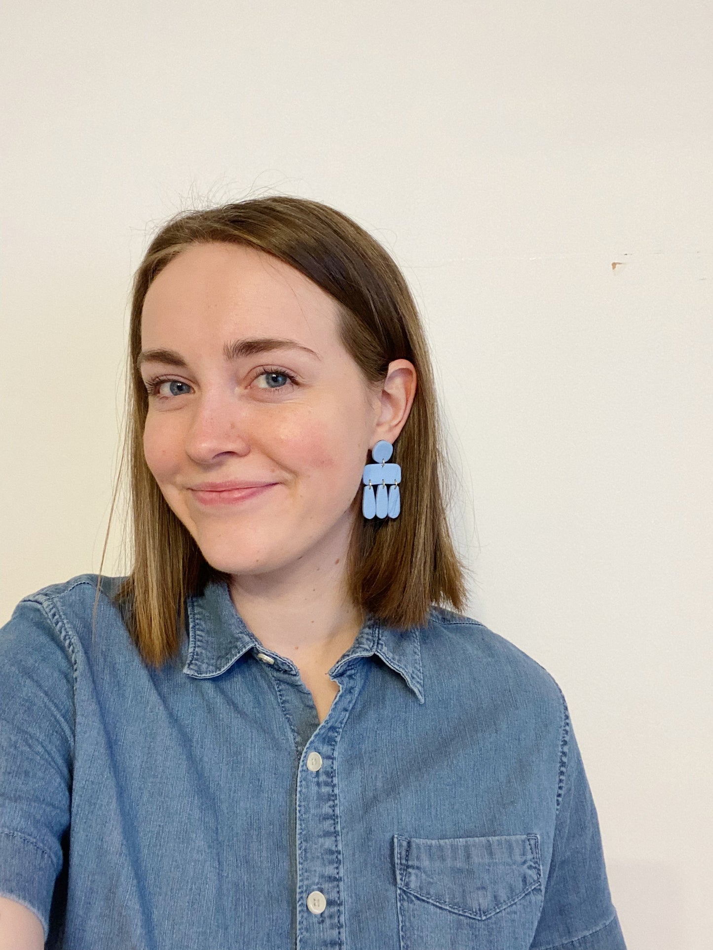 The Andie, Clay Earrings, Blue Clay Earrings, BOHO Clay Earrings