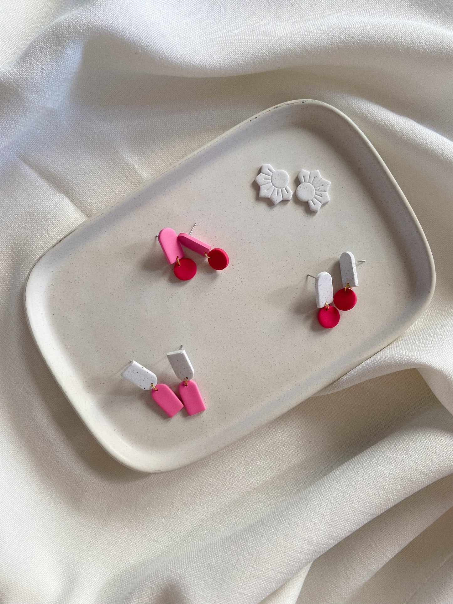 Mini Clay Earrings, Small Clay Stud Earrings, Color Pop Earrings