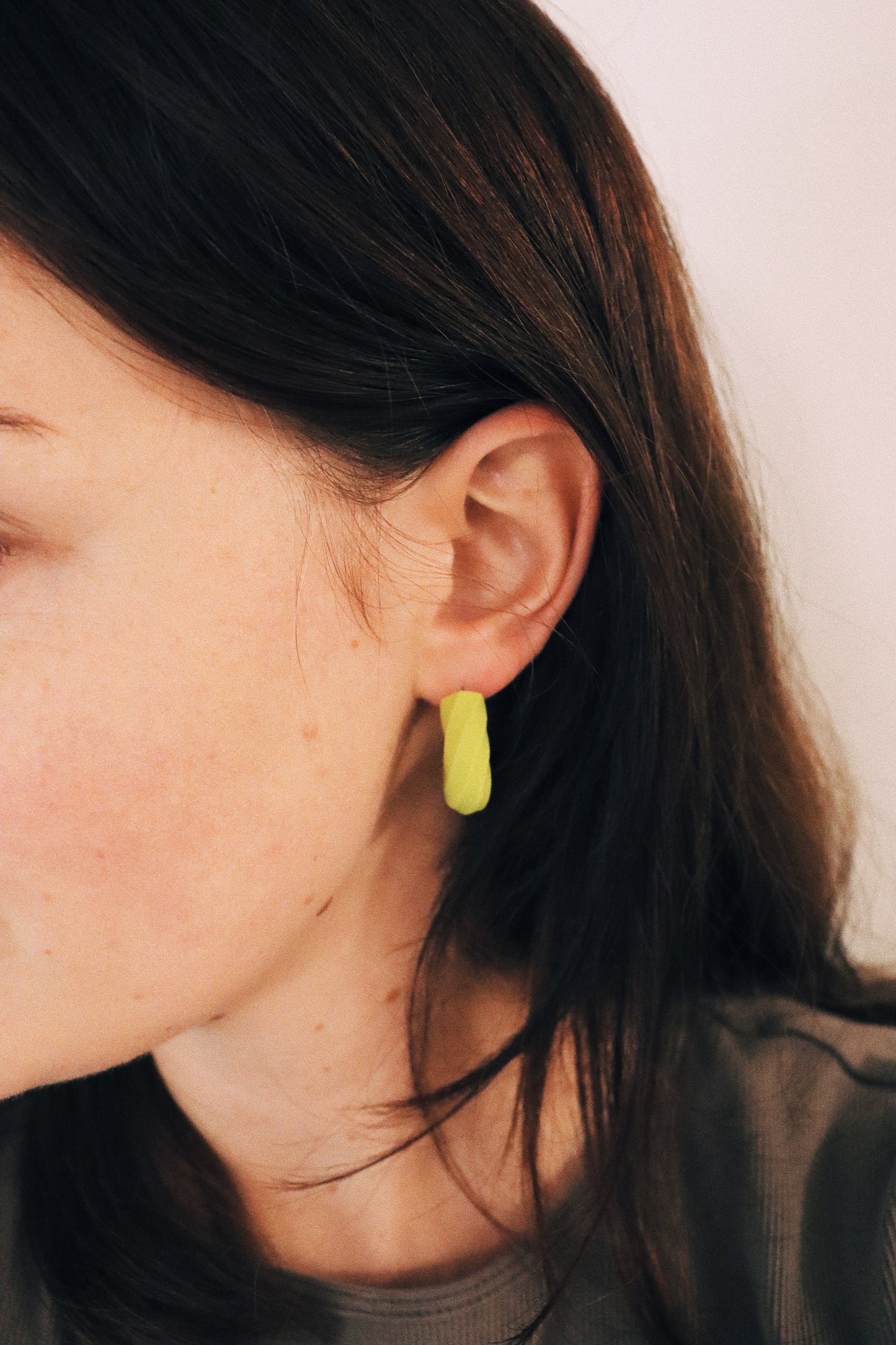 Green Chunky Hoops, Clay Hoops