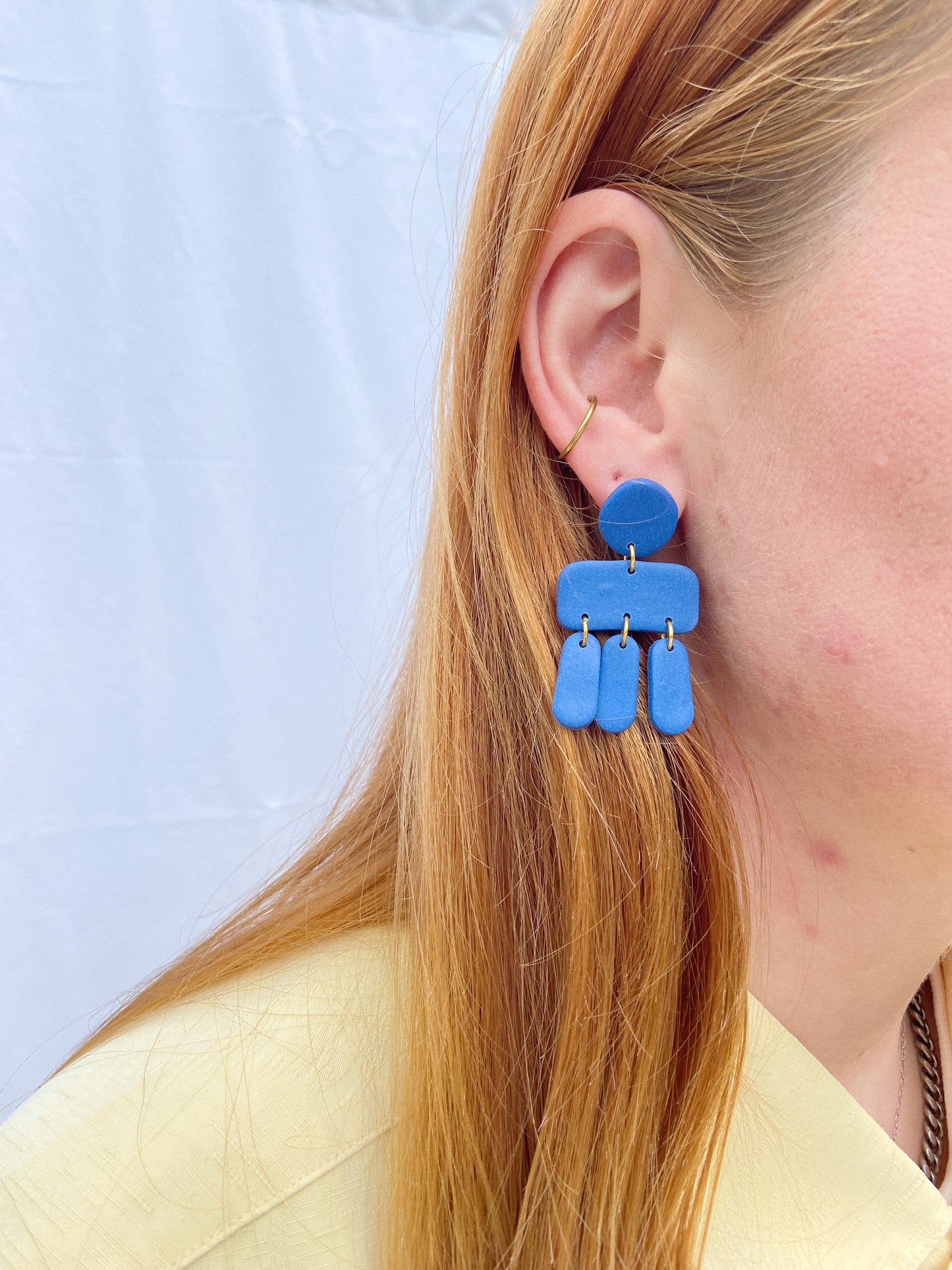 Blue Clay Earrings, Cobalt Blue Earrings, Summer Accessories