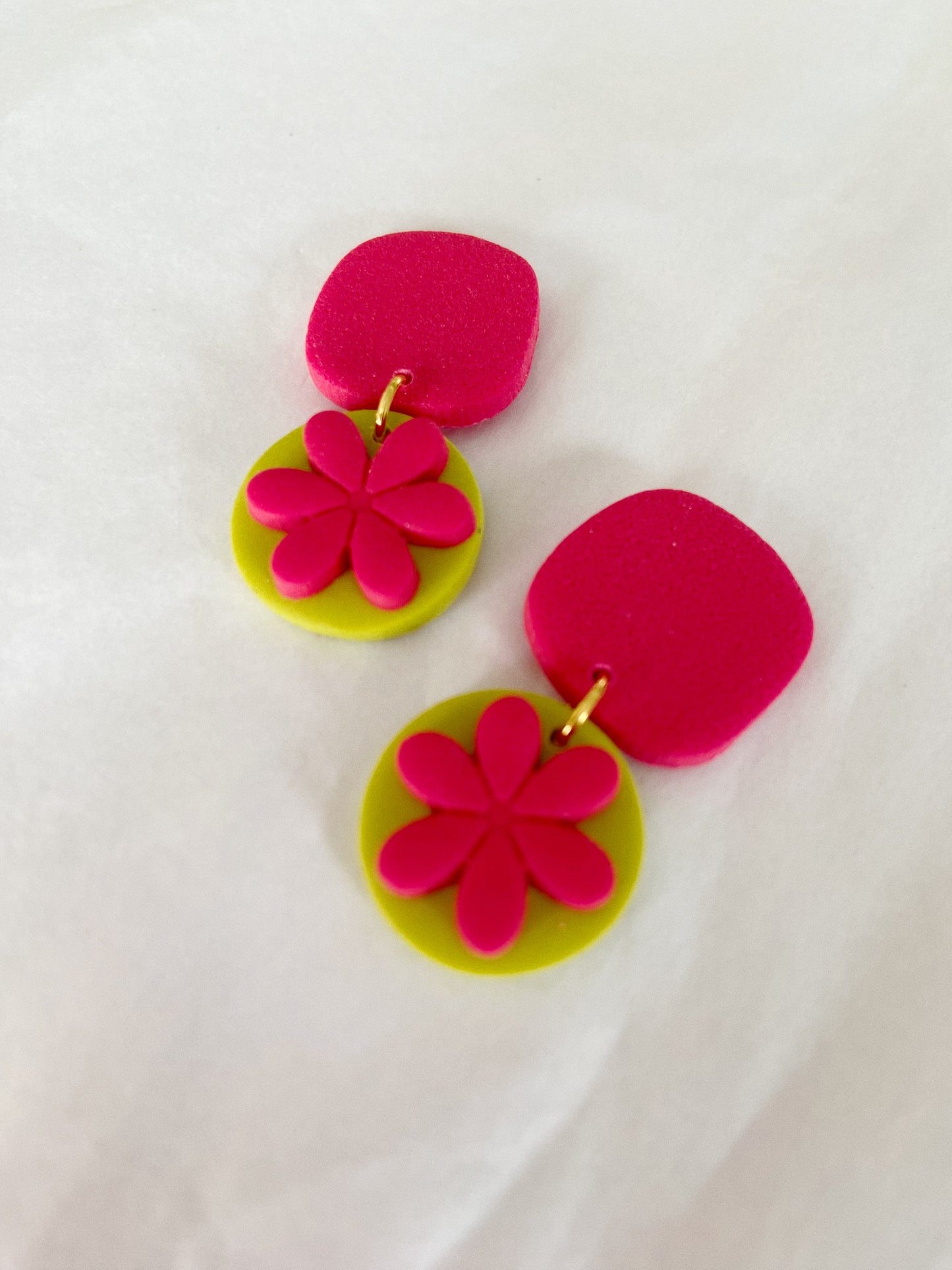 Flower Pop Clay Earrings, Clay Stud Earrings, Color Pop Earrings