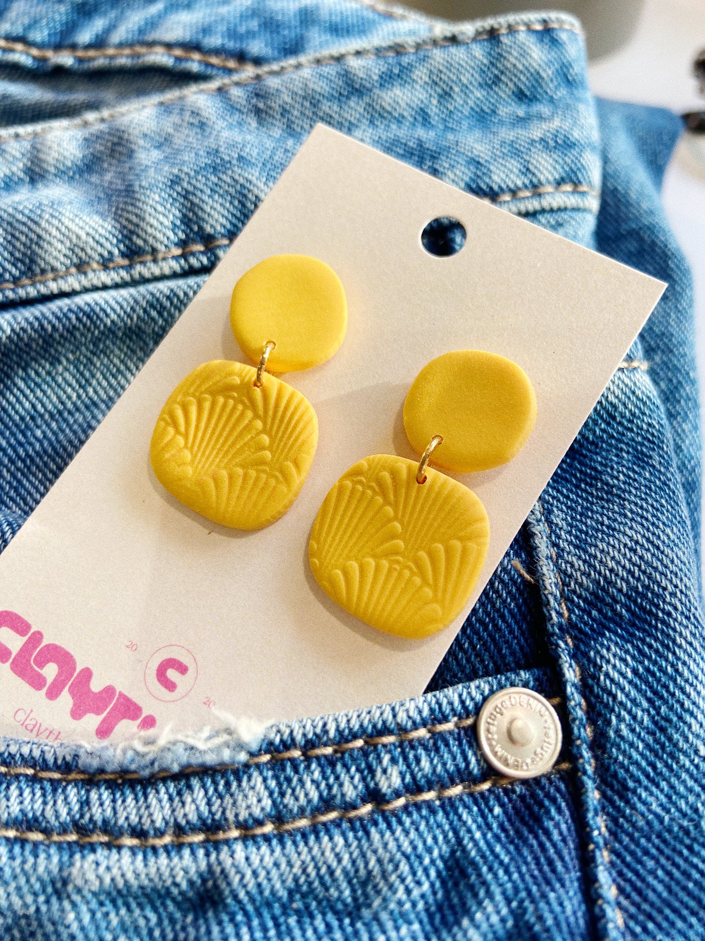 Organic Yellow Earrings