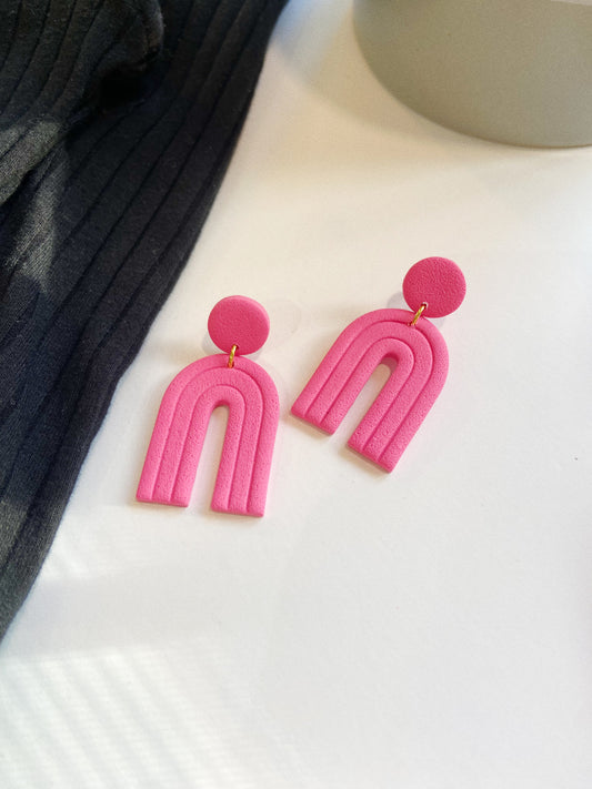 Pink Arch Earrings