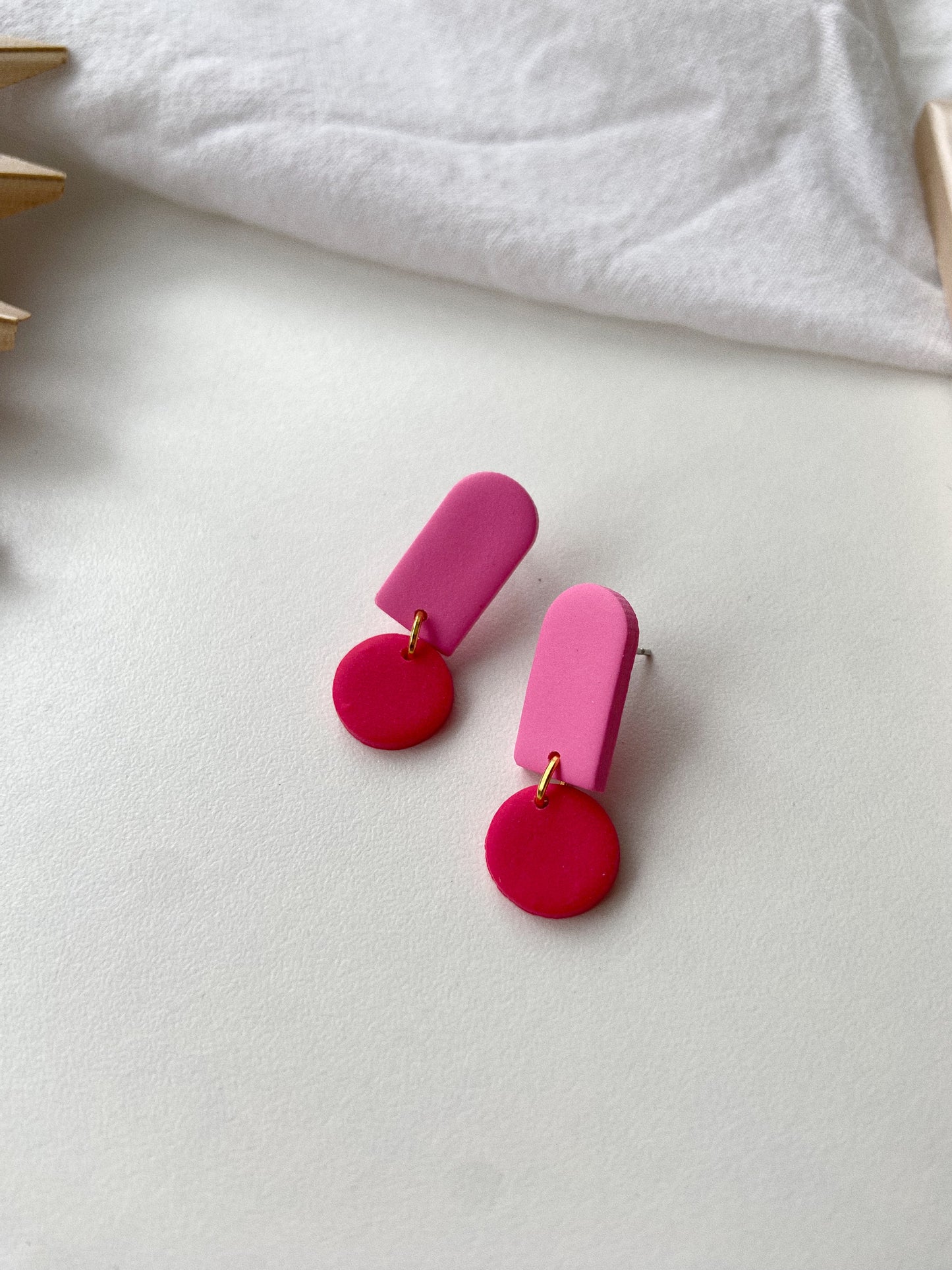 Mini Clay Earrings, Small Clay Stud Earrings, Color Pop Earrings