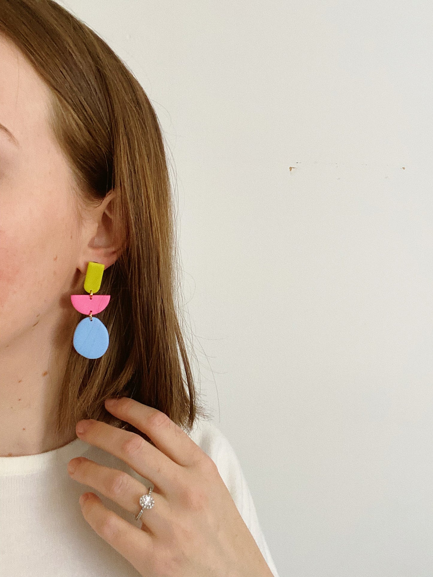 Bold Clay Earrings, Geometric Earrings