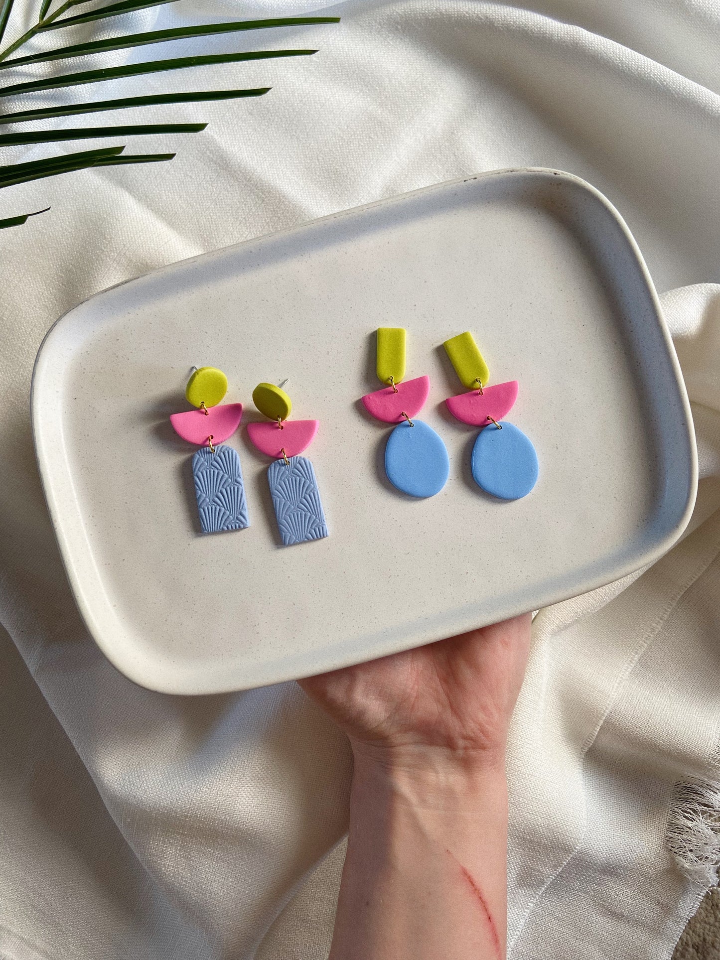 Bold Clay Earrings, Geometric Earrings