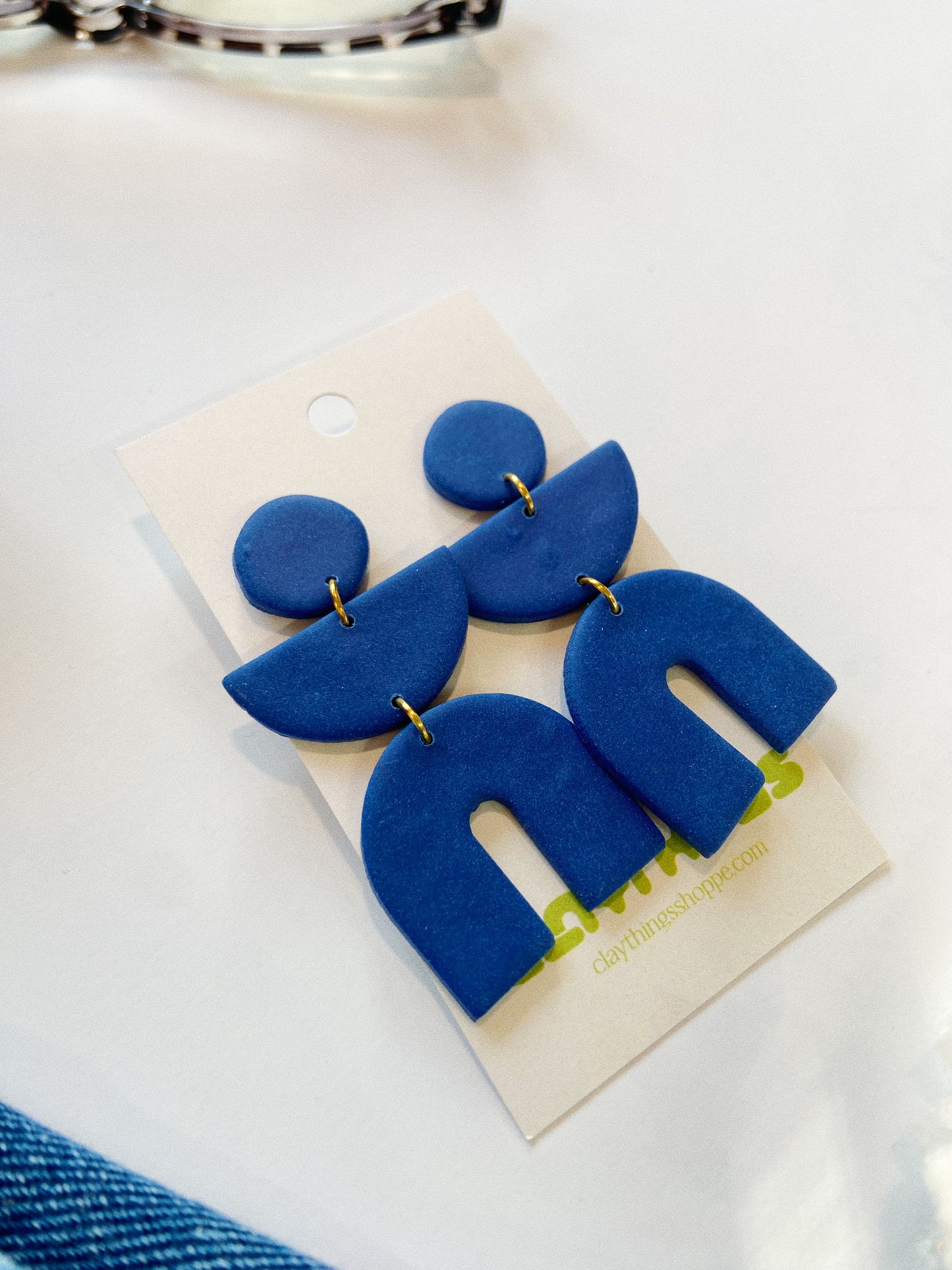 XL Blue Clay Earrings