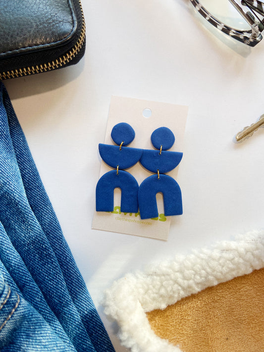 XL Blue Clay Earrings