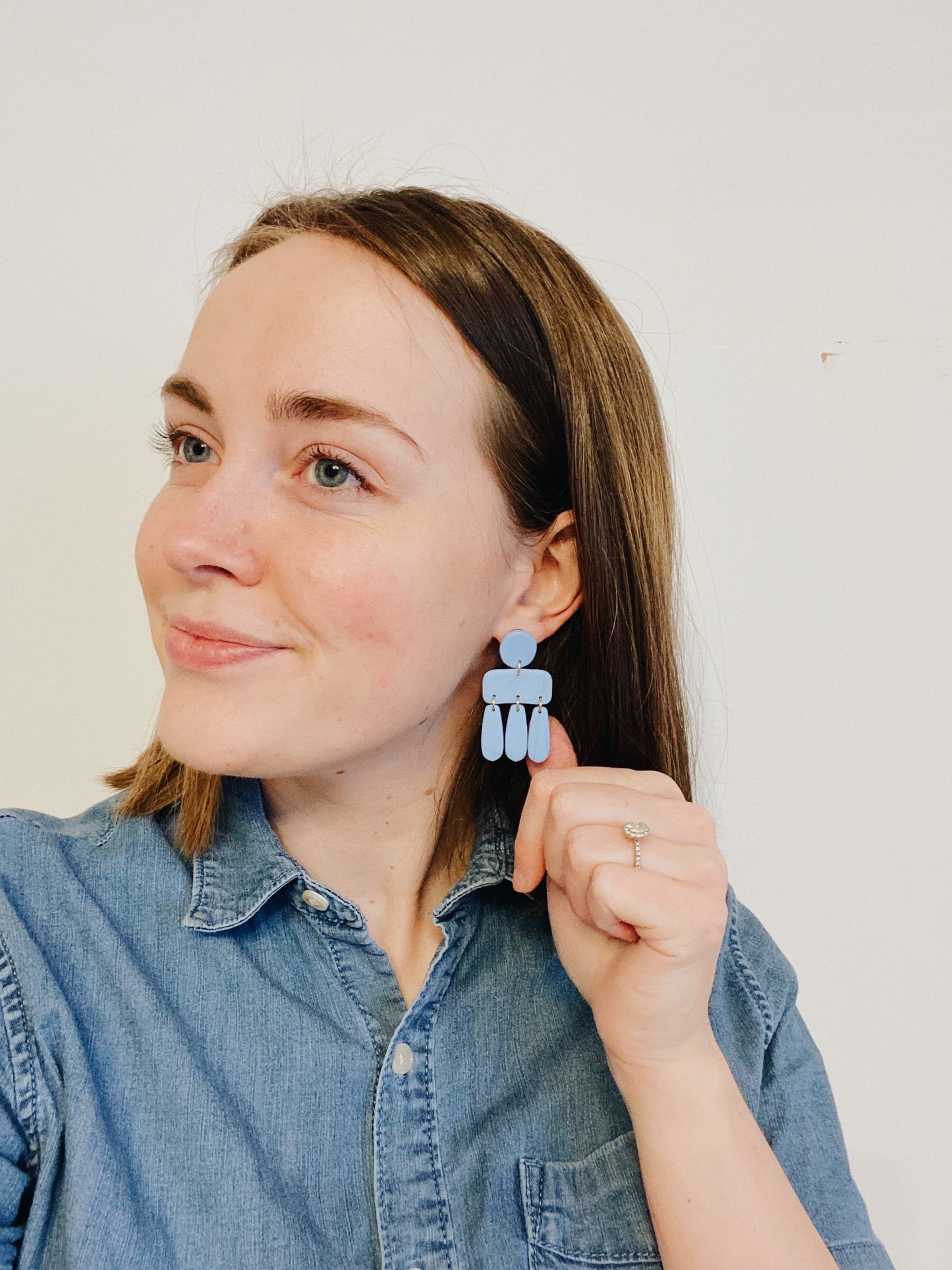 The Andie, Clay Earrings, Blue Clay Earrings, BOHO Clay Earrings