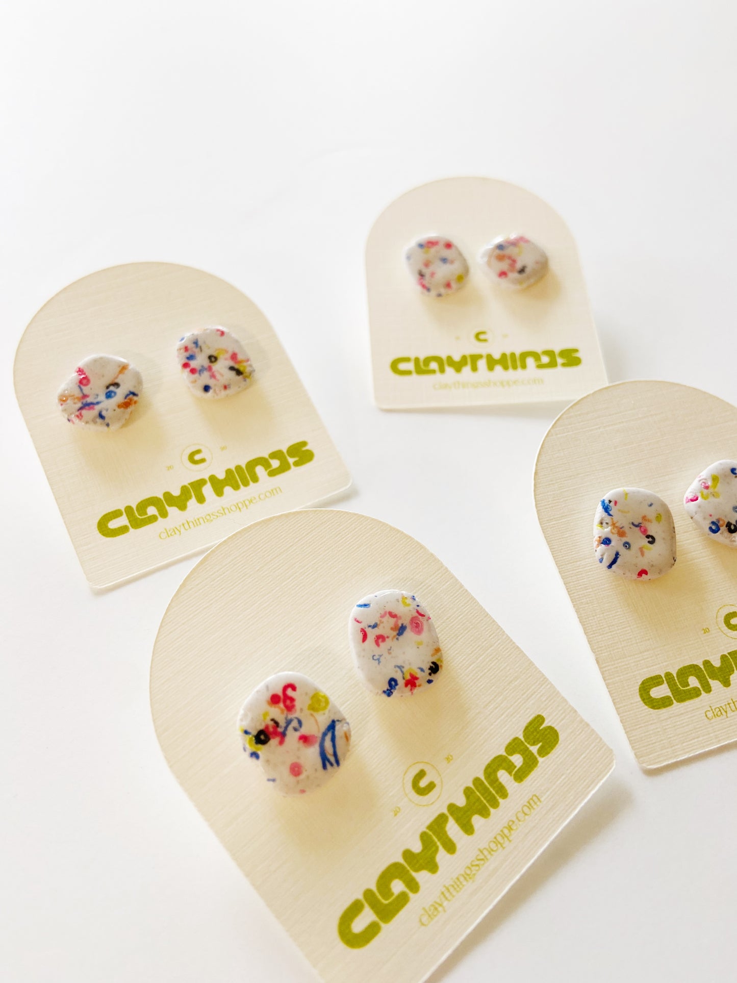 Sprinkle Studs, Recycled Clay Studs