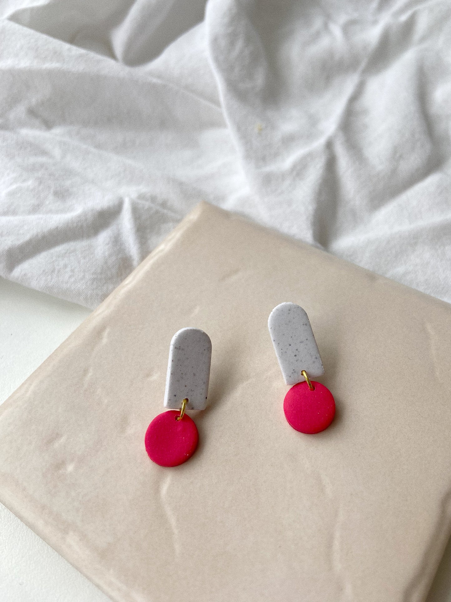 Mini Clay Earrings, Small Clay Stud Earrings, Color Pop Earrings