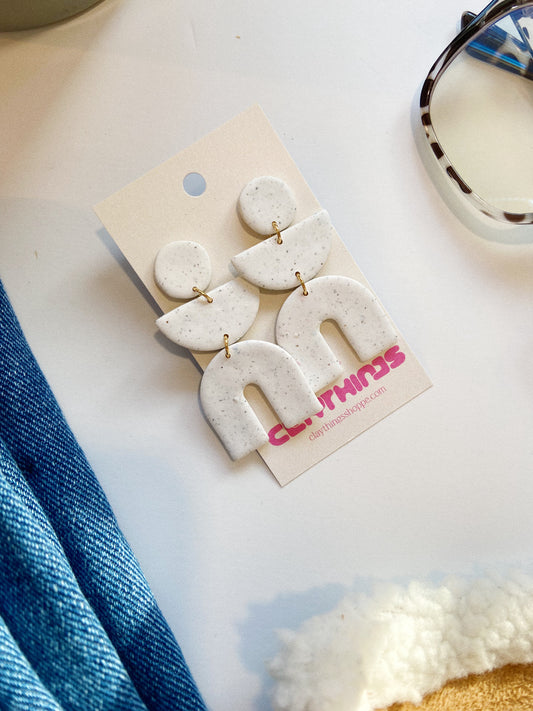 XL White Clay Earrings