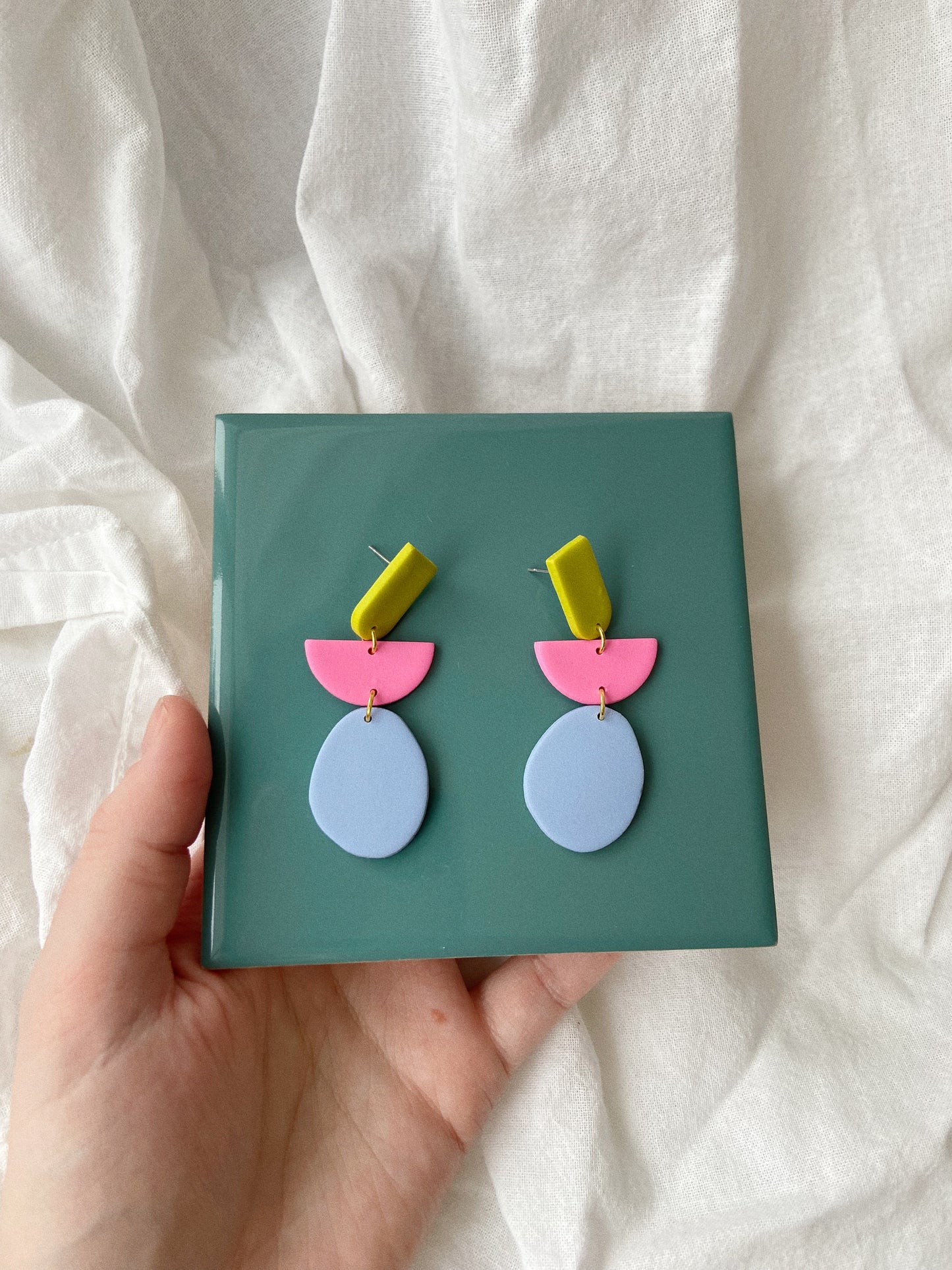 Bold Clay Earrings, Geometric Earrings