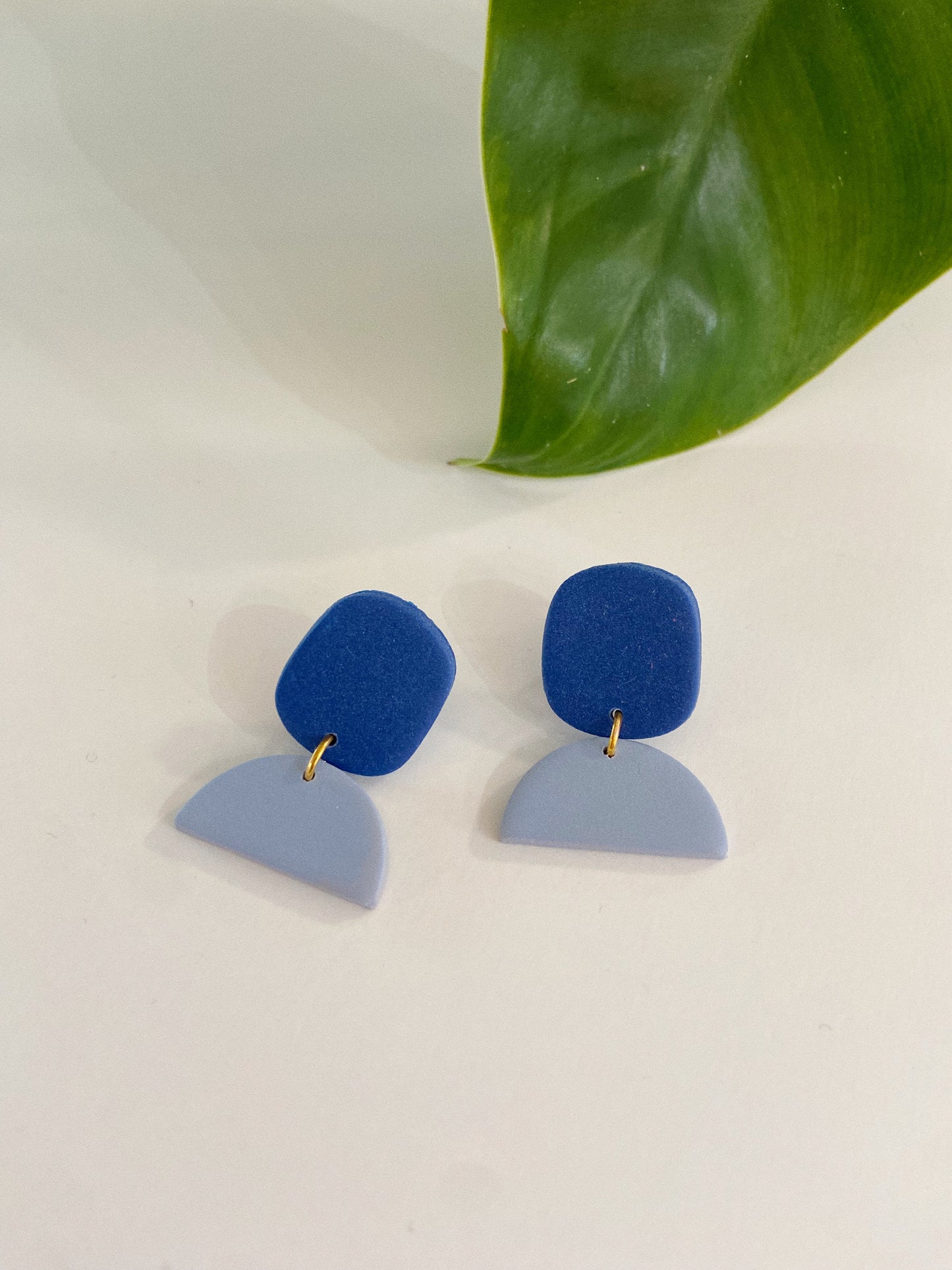 Blue Small Clay Earrings, Small Clay Stud Earrings, Color Pop Earrings