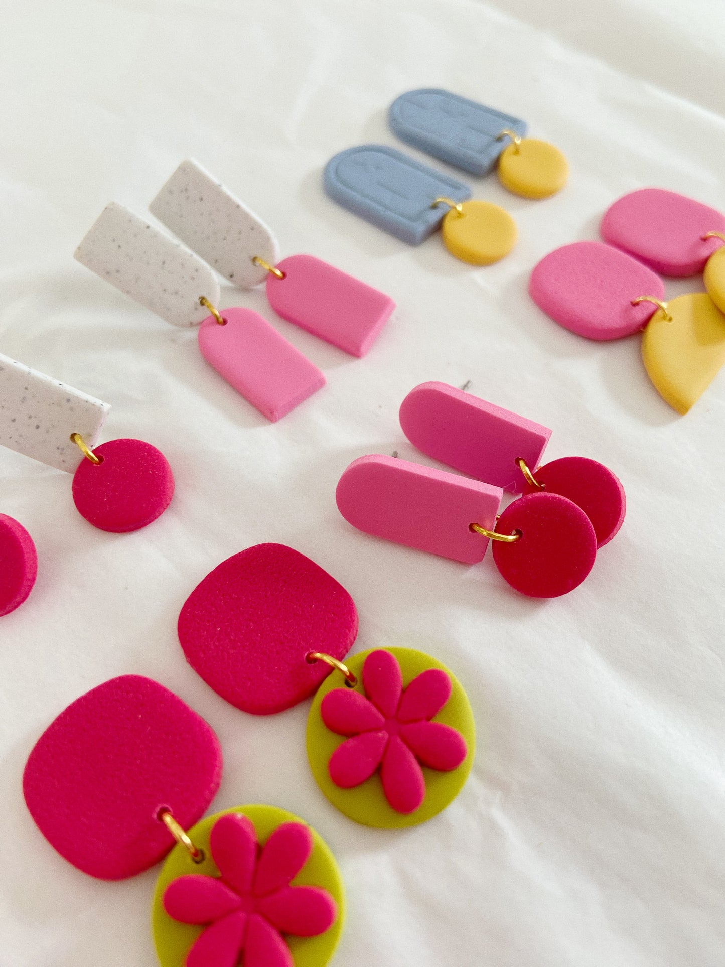 Flower Pop Clay Earrings, Clay Stud Earrings, Color Pop Earrings